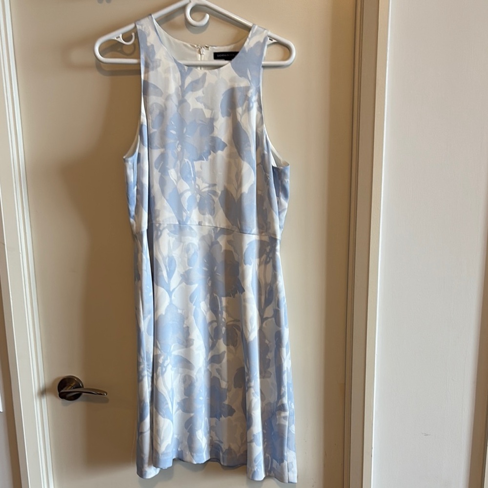 Elegant Blue Floral Dress